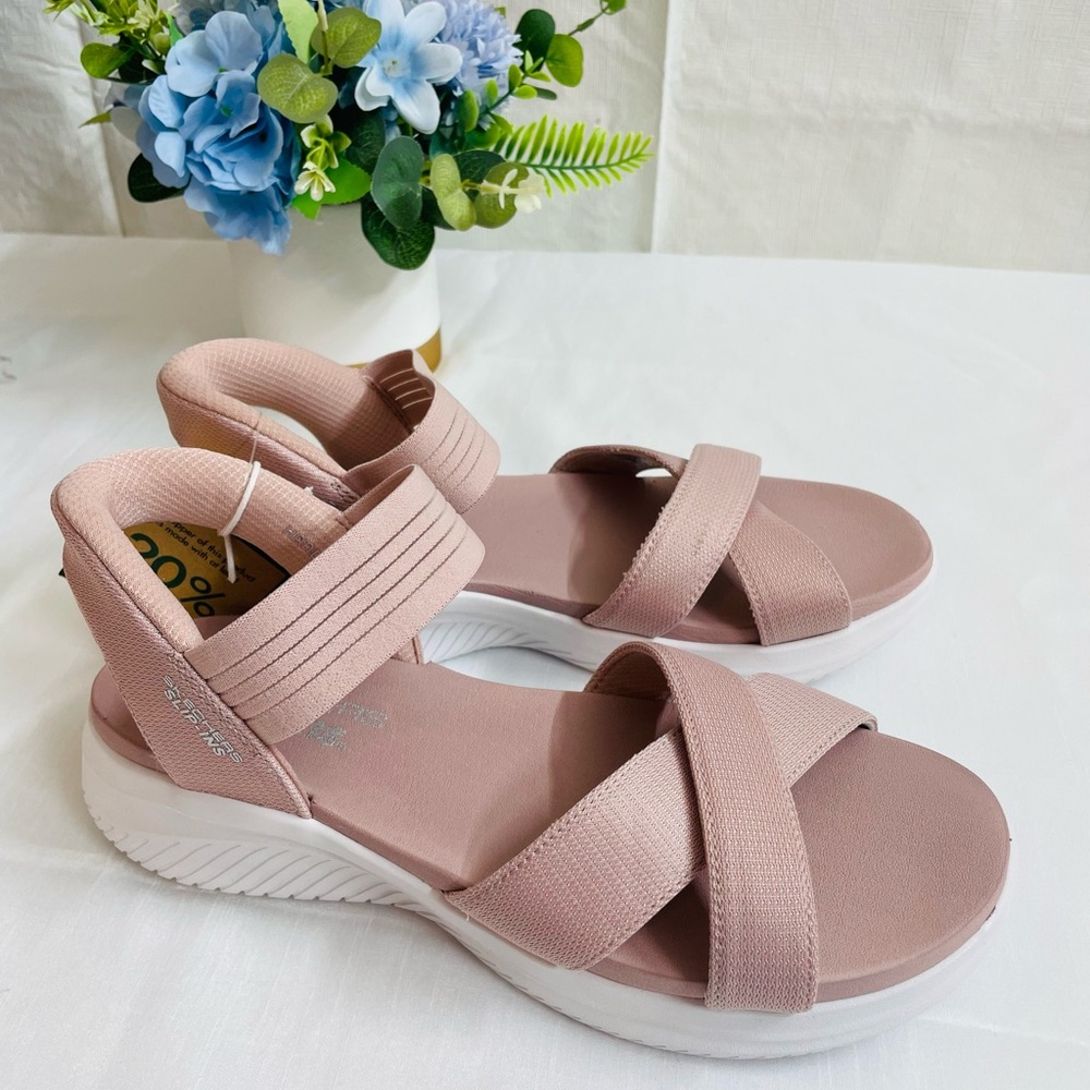 SKECHERS Women’s Sandals Slip-ins Hands Free soft pink Size 8 - Picture 2 of 12